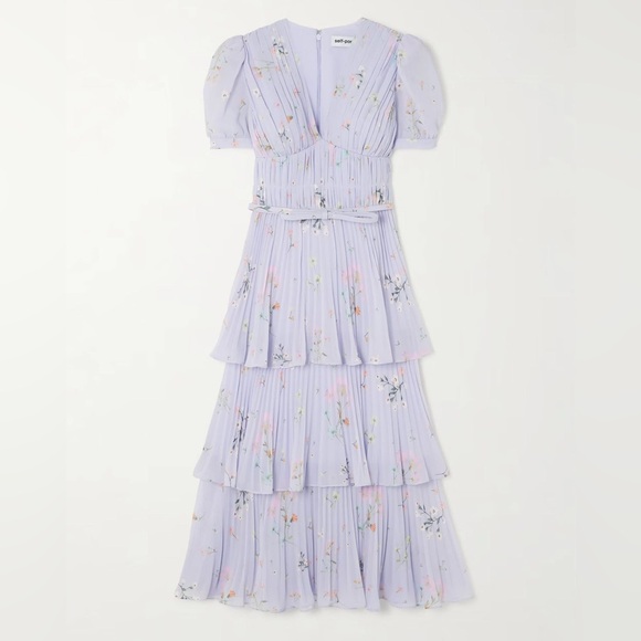 Self-Portrait Lilac Floral Maxi Dress - Picture 1 of 4